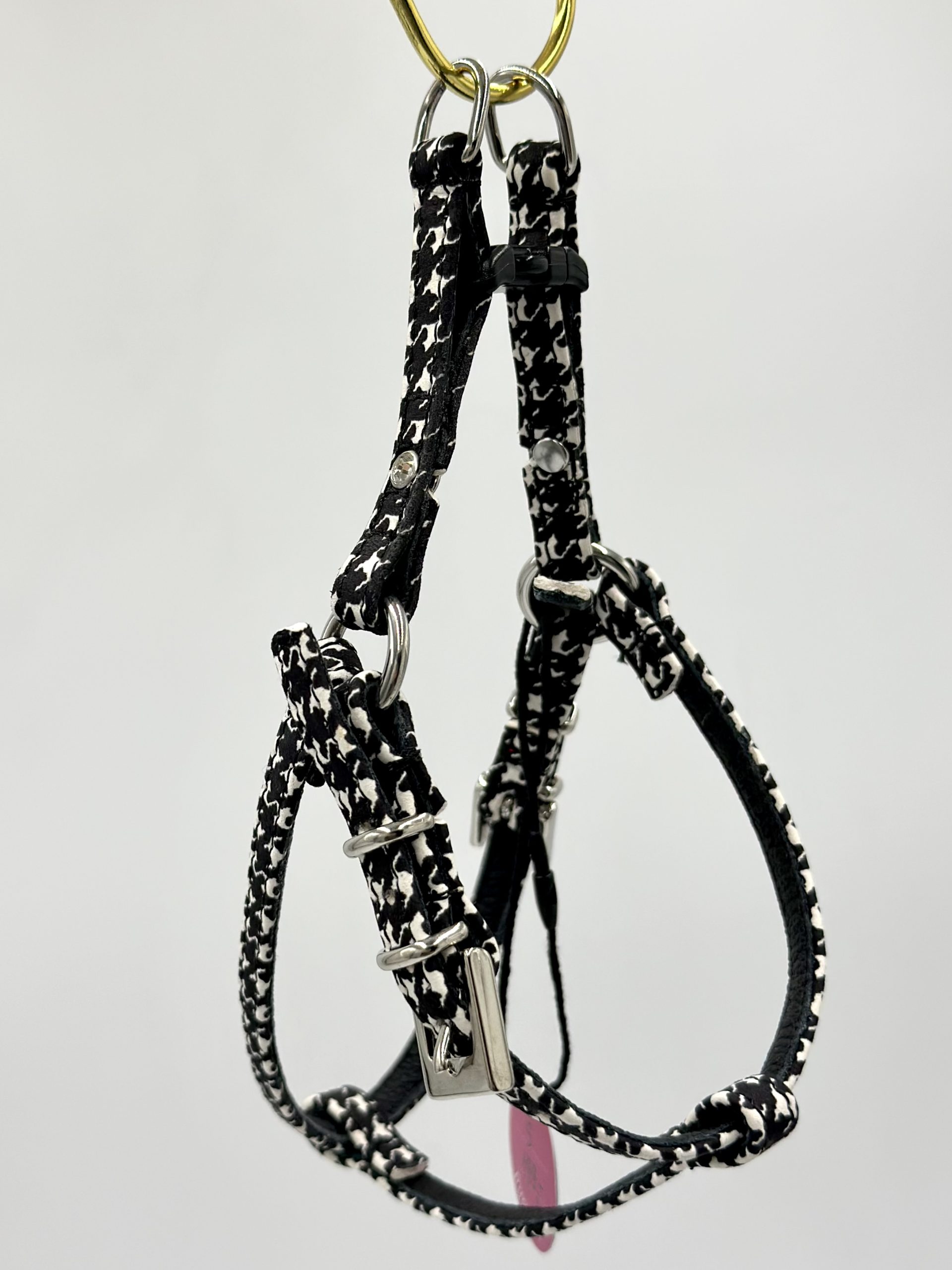 Szelki ze skóry naturalnej SZ 8a, pepitka - obrazek 3