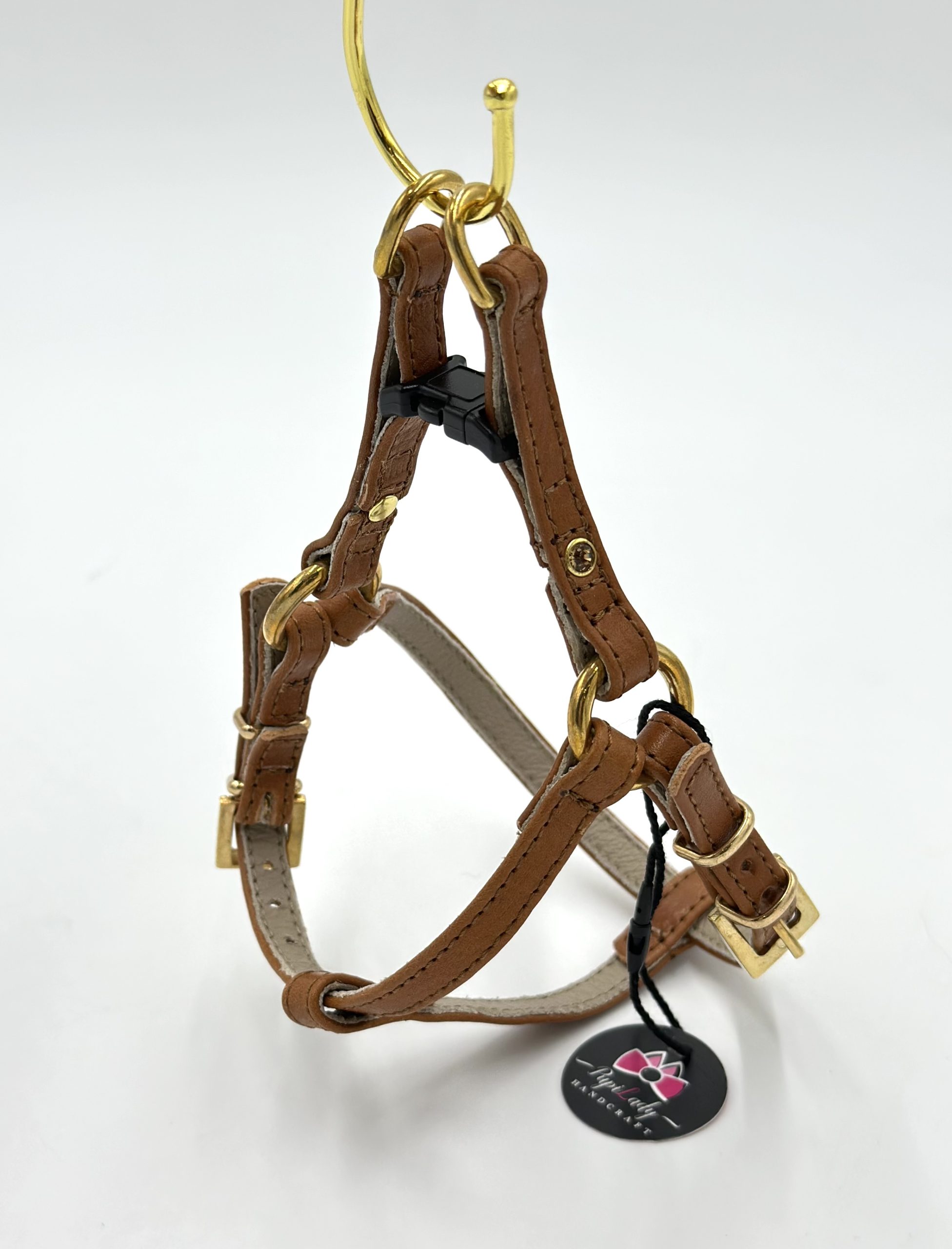 Szelki ze skóry naturalnej SZ 18a, czekoladowe - obrazek 2