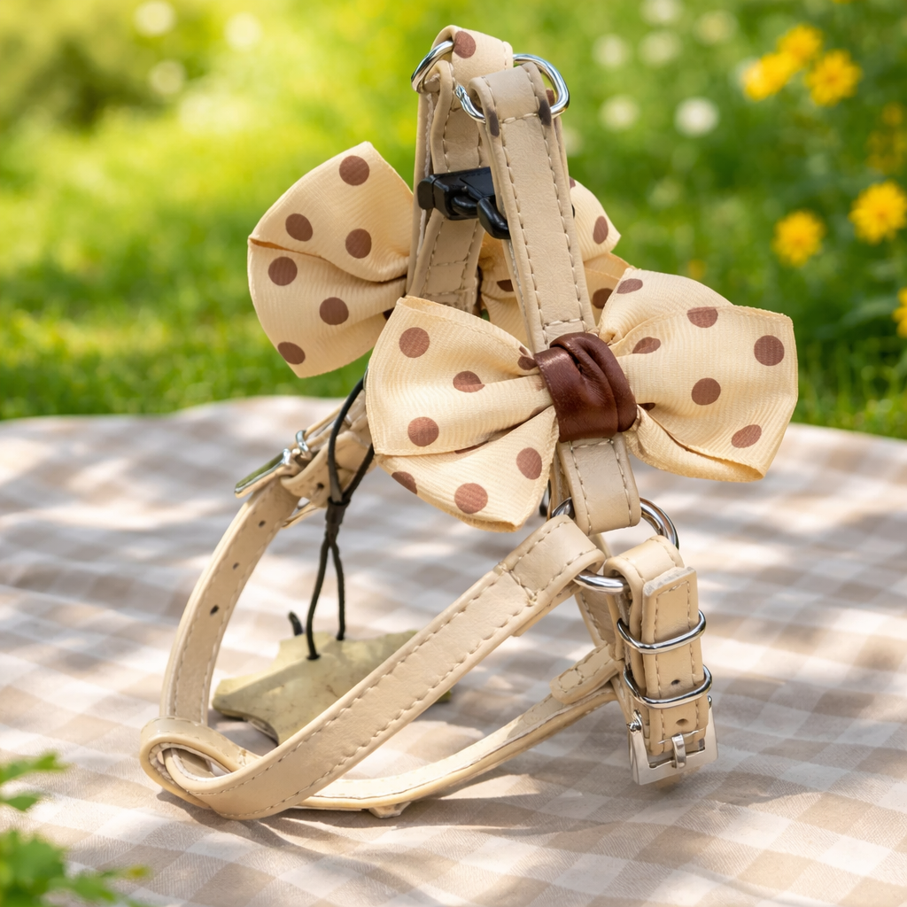 Szelki ze skóry naturalnej SZ 14, latte